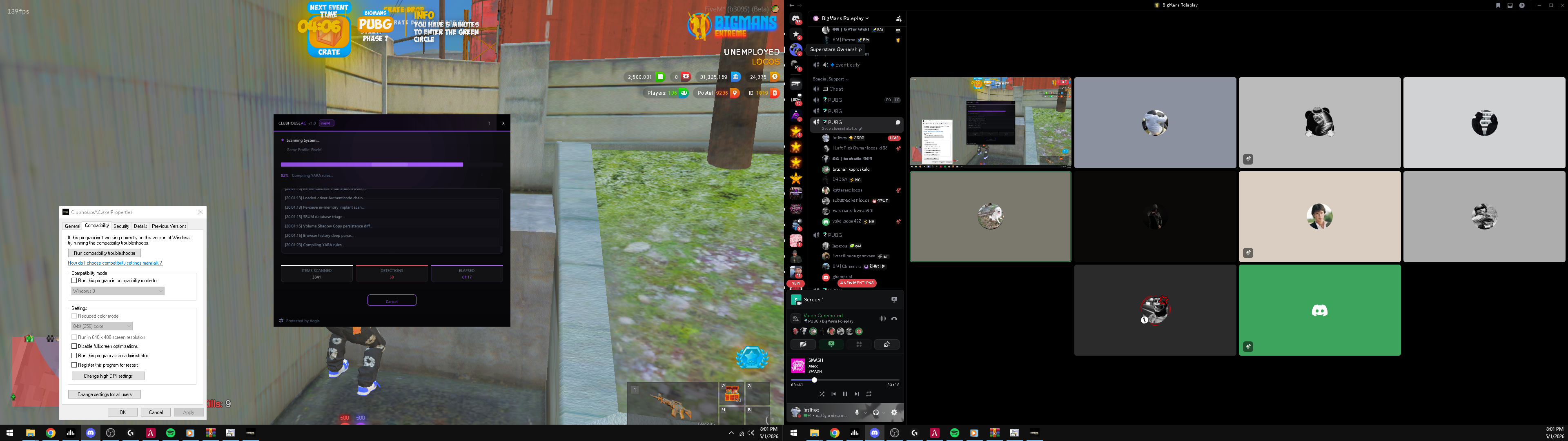 Squad-wide screening in a Roblox match
